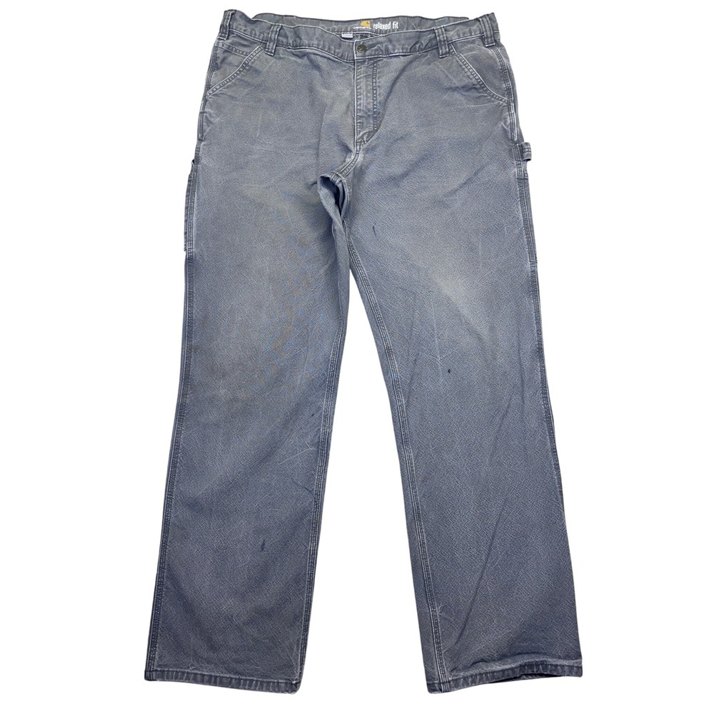 Carhartt Relaxed Fit Carpenter Pants Men Sz 42 Fits‎ 40" Gray Work Utility Retro